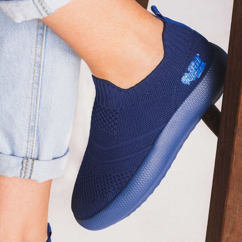 Tênis Ortopédico Flyfeet Nuvem Knit Ortho Pauher - Azul - 42/43