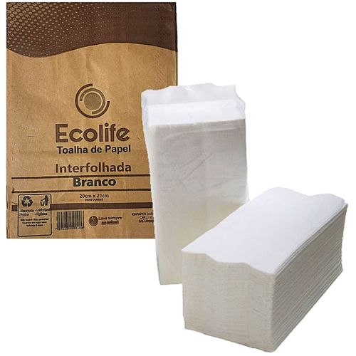 Toalhas de Papel Interfolhadas Ecolife - 700 unidades Toalhas de Papel Interfolhadas Ecolife - 700 unidades