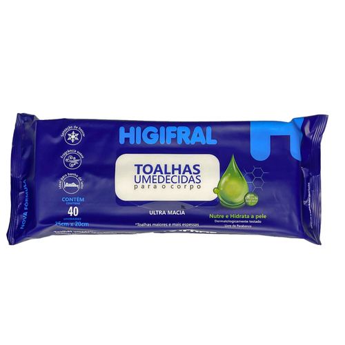Toalhas Umedecidas Higifral Para Adultos - 40 Unidades Toalhas Umedecidas Higifral Para Adultos - 40 Unidades