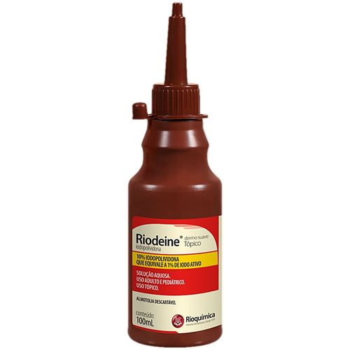 Riodeine Iodopolividona Dermo Suave Tópico Rioquimica - 100ml Riodeine Iodopolividona Dermo Suave Tópico Rioquimica - 100ml