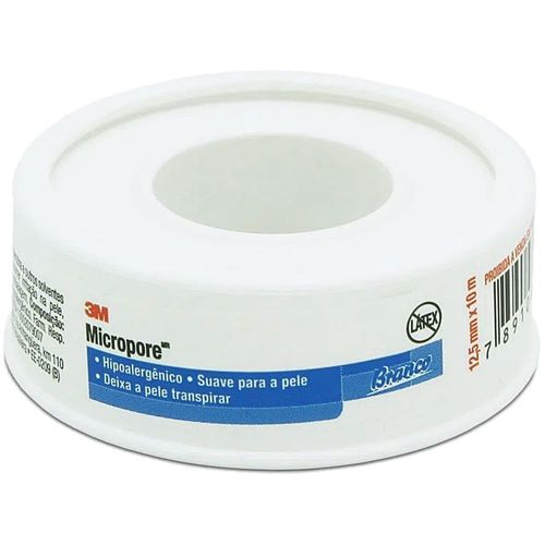 Fita Médica Microporosa Micropore 3M - Branca - 12,5mm x 10m