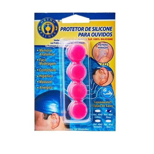Protetor de Silicone para Ouvido Ortho Pauher Rosa Único