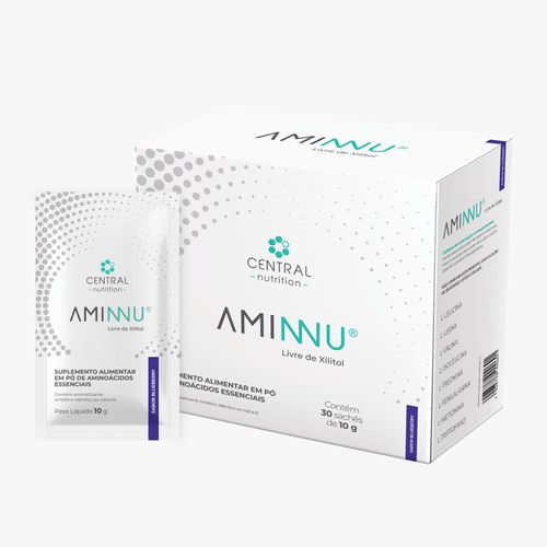 Aminnu Sem Xilitol Blueberry-30 Sachês- Central Nutrition Blueberry