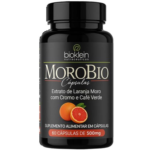 MOROBIO 500MG 60 CÁPSULAS EXTRATO DE LARANJA MORO COM CROMO E CAFÉ VERDE, BIOKLEIN