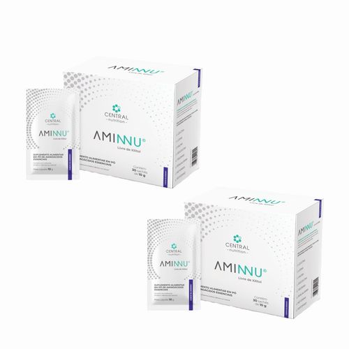 2x Aminnu Sem Xilitol Blueberry-30 Sachês- Central Nutrition Blueberry