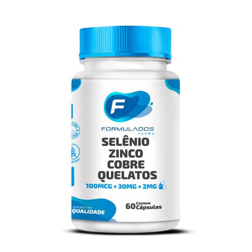 Selênio 100mcg, Zinco 30mg e Cobre 2mg Quelatos 60 Cápsulas