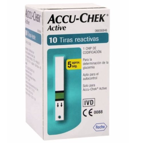 Tiras reagentes accu-chek active para medição da glicemia cx 10