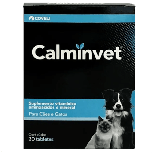 CALMINVET COM 20 TABLETES SUPLEMENTO PARA CÃES E GATOS COVELI