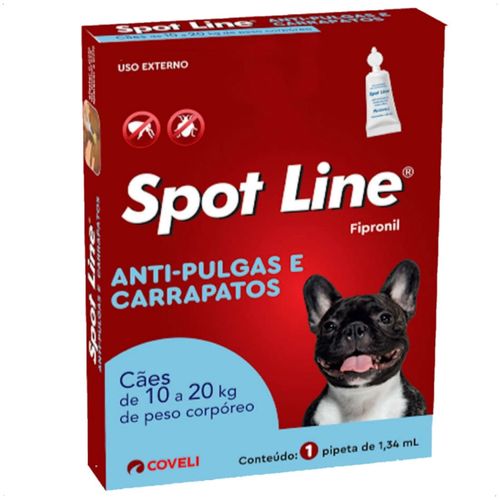 SPOT LINE ANTIPULGAS E CARRAPATOS 1,34ML PARA CÃES DE 10 A 20KG COVELI