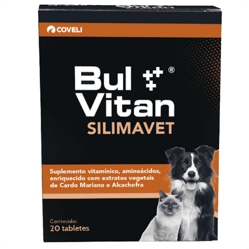 BUL VITAN SILIMAVET COM 20 TABLETES SUPLEMENTO PARA CÃES E GATOS COVELI BUL VITAN SILIMAVET COM 20 TABLETES SUPLEMENTO PARA CÃES E GATOS COVELI
