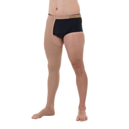 Meia 7/8 com Cinta Comfortline 30-40mmHg Venosan - Direita - Aberta - Bege - Longa - M