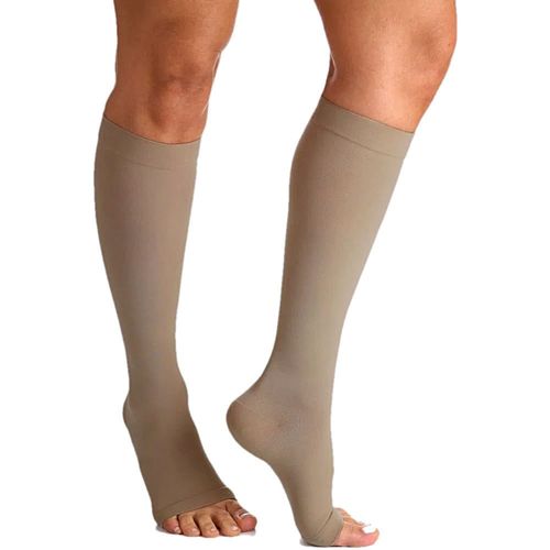 Meia 3/4 Select Comfort Premium Sigvaris - 20-30mmHg - Natural Escura - Aberta - P2