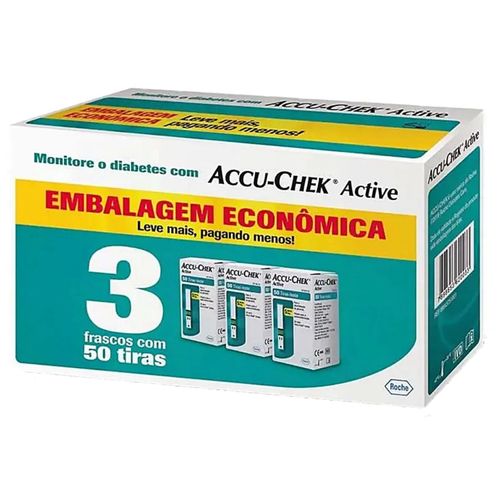 Tiras Reagentes Accu-Chek Active Roche Kit com 150 unidades Tiras Reagentes Accu-Chek Active Roche Kit com 150 unidades