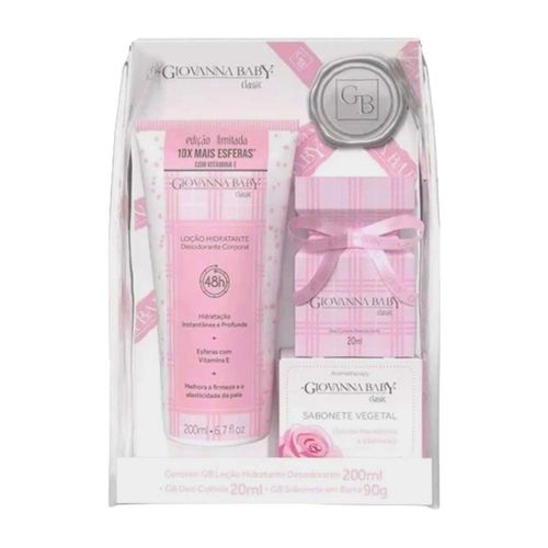 Kit Giovanna Baby Classic Colônia 20ml + Hidratante 200ml + Sabonete Vegetal 90g Kit Giovanna Baby Classic Colônia 20ml + Hidratante 200ml + Sabonete Vegetal 90g