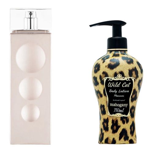 KIT Fragrância Make Me Fever Off White + Hidratante Wild Cat Mahogany 350ml incolor