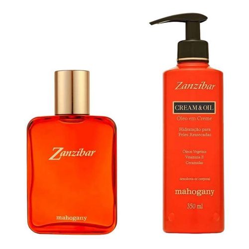 KIT Fragrância Zanzibar + Óleo em Creme Mahogany 350ml incolor