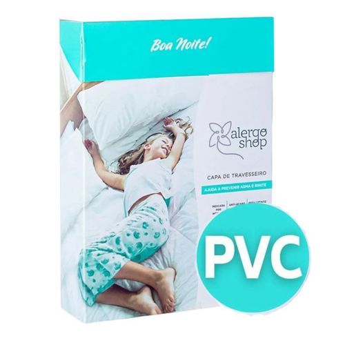 Capa Antiácaro Para Travesseiro Adulto PVC Alergoshop Branco