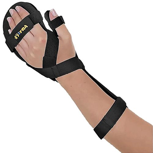 Tala Imobilizadora Punho Mãos Dedos Preta Esquerdo - unidade Tala Imobilizadora Punho Mãos Dedos Preta Esquerdo - unidade
