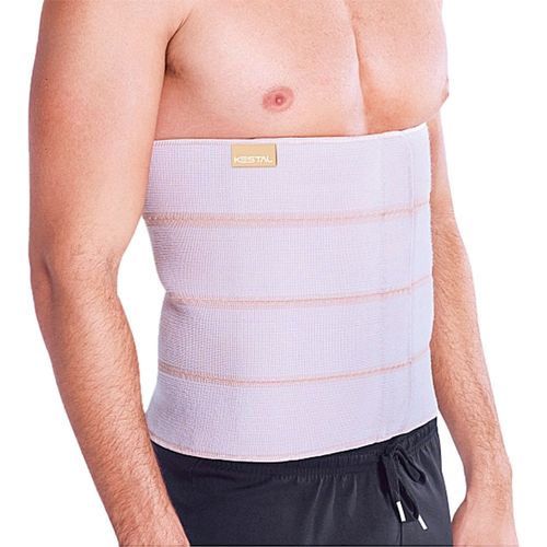 Faixa Elástica Abdominal Kestal - 4 Gomos - Bege - GG