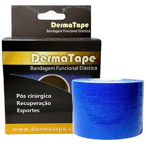 Bandagem Elástica Kinesio DermaTape - 5m x 5cm - Azul
