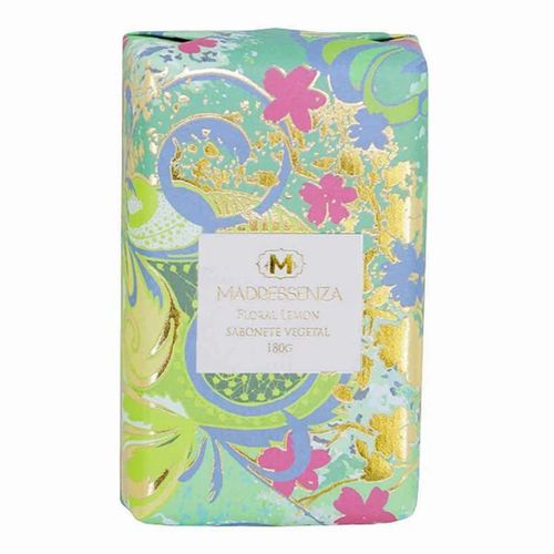 Sabonete Vegetal em Barra Floral Lemon Madressenza 180g 10cm sem cor Sabonete Vegetal em Barra Floral Lemon Madressenza 180g 10cm sem cor