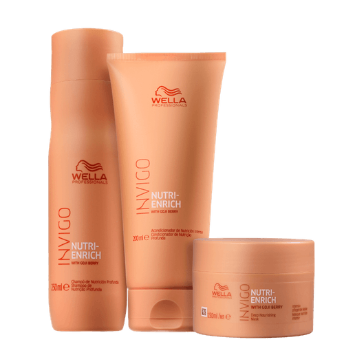 Kit Wella Invigo Nutri Enrich - Shampoo 250ml + Condicionador 200ml + Máscara 150ml Kit Kit Wella Invigo Nutri Enrich - Shampoo 250ml + Condicionador 200ml + Máscara 150ml Kit