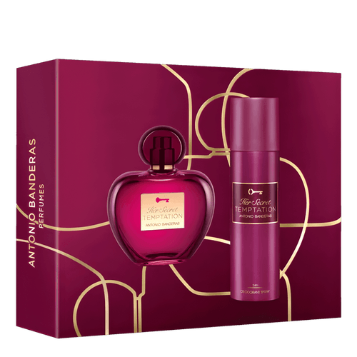Kit Banderas Her Secret Temptation Feminino - Edt 80ml + Deo 150ml NULO Kit Banderas Her Secret Temptation Feminino - Edt 80ml + Deo 150ml NULO