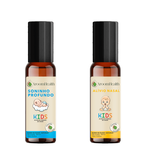 Kit 2 blends de óleos kids Soninho profundo e Alívio nasal em roll- on 10 ml cada - Fórmula exclusiva Kit 2 blends de óleos kids Soninho profundo e Alívio nasal em roll- on 10 ml cada - Fórmula exclusiva