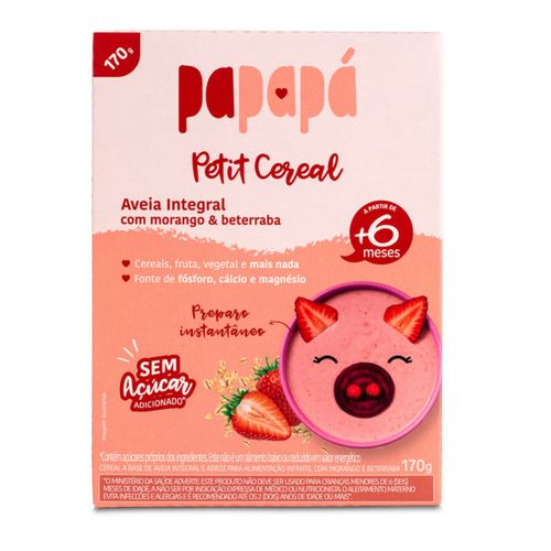Cereal Infantil Aveia Morango Beterraba Papapá 170g Cereal Infantil Aveia Morango Beterraba Papapá 170g