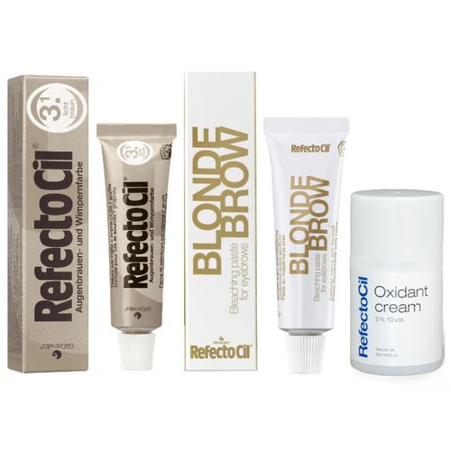 Kit 2 Tinturas Refectocil Castanho Claro + Blonde Brow + Oxidante Creme Kit 2 Tinturas Refectocil Castanho Claro + Blonde Brow + Oxidante Creme