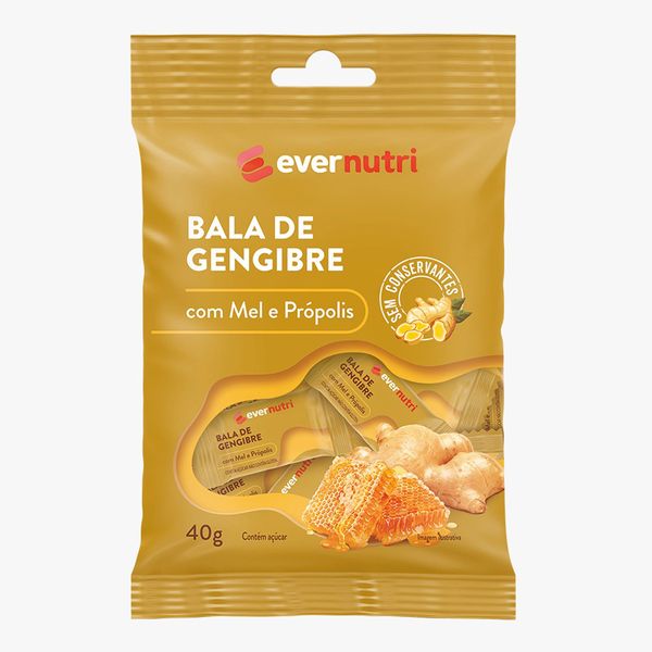 Bala de Gengibre com Mel e Própolis Ever Nutri 40g