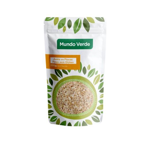 Aveia Em Flocos Finos Sem Glúten Mundo Verde 200g Aveia Em Flocos Finos Sem Glúten Mundo Verde 200g