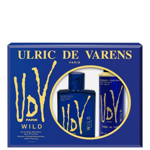 Kit Ulric de Varens UDV Wild Masculino - Eau de Toilette 100ml + Body Spray 200ml Kit Kit Ulric de Varens UDV Wild Masculino - Eau de Toilette 100ml + Body Spray 200ml Kit