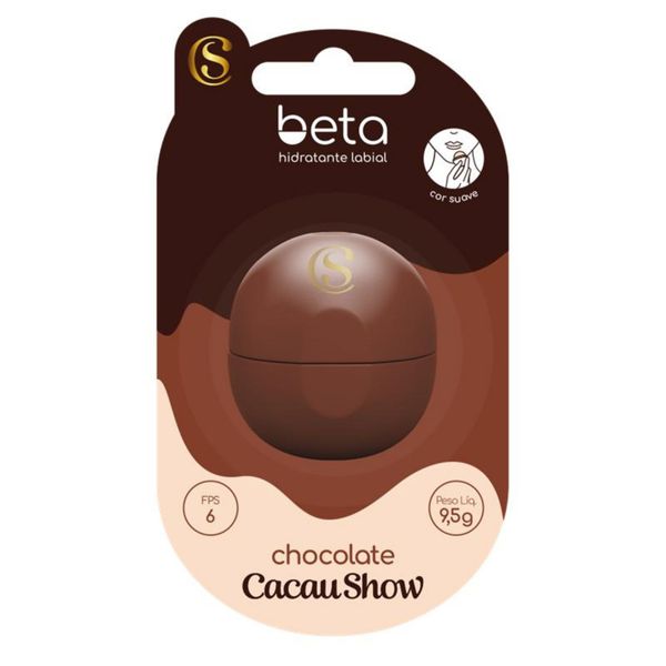 Hidratante Labial Beta Chocolate Cacau Show LaCreme 9,5g