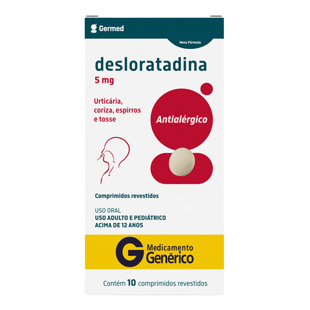 Desloratadina 5mg Genérico Germed 10 Comprimidos Revestidos