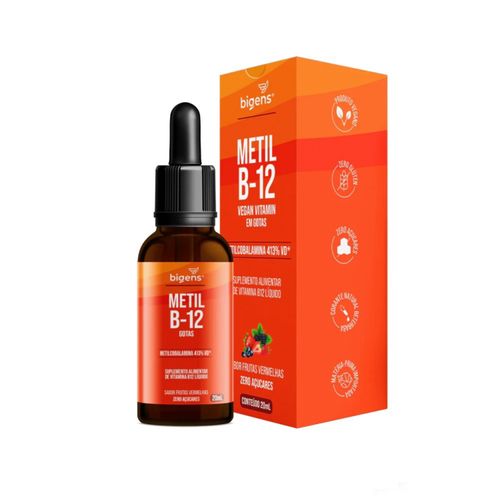 METIL B12 VEGAN EM GOTAS 413% 20ML FRUTAS VERMELHAS BIGENS