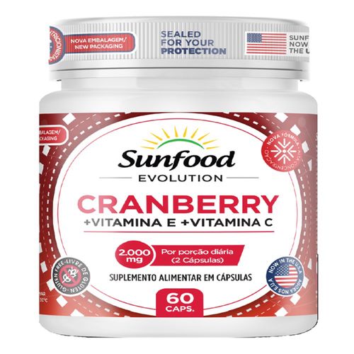 CRANBERRY 2000MG 60 CAPS SUNFOOD EVOLUTION