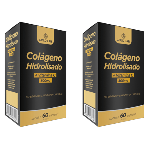 Kit C/2 Colágeno Hidrolisado +Vitamina C C/60 Cápsulas - Gold Lab Kit C/2 Colágeno Hidrolisado +Vitamina C C/60 Cápsulas - Gold Lab