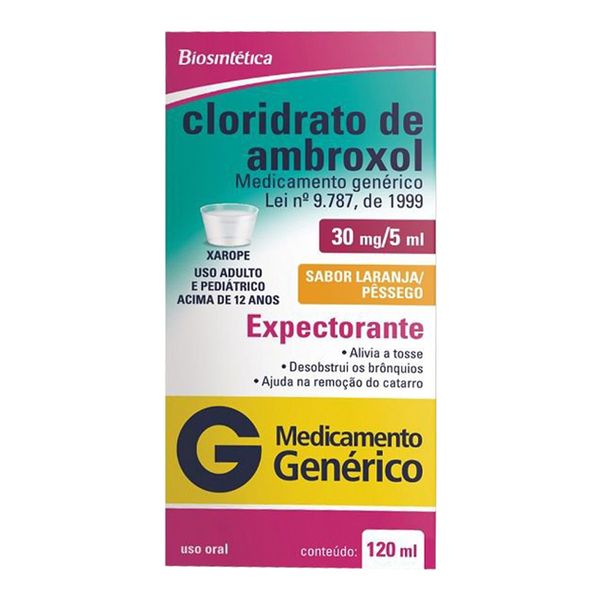 Expectorante Cloridrato de Ambroxol 30mg/5ml Genérico Biosintética 120ml Xarope