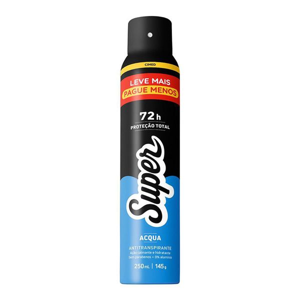 Desodorante Antitranspirante Super Men Acqua 250ml Aerossol