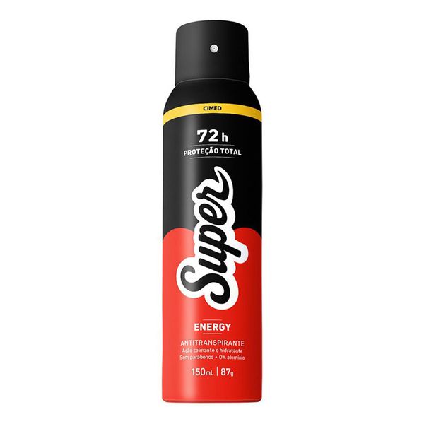 Desodorante Antitranspirante Super Men Energy 150ml Aerossol