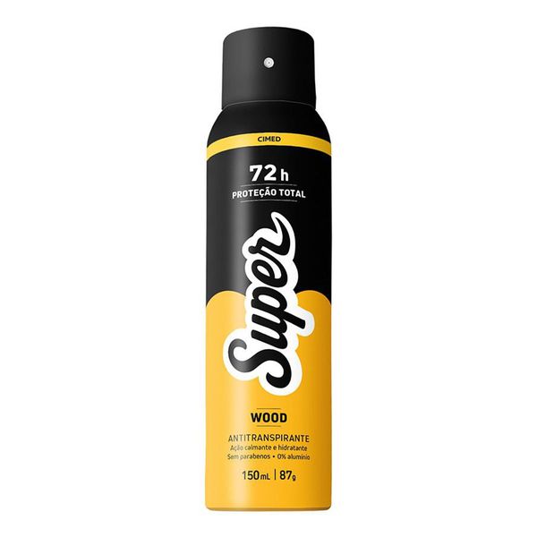 Desodorante Antitranspirante Super Men Wood 150ml Aerossol
