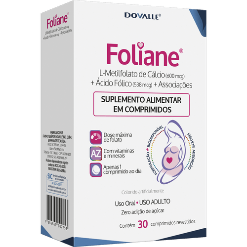 Foliane c/ 30 Comprimidos Para Gestantes Foliane c/ 30 Comprimidos Para Gestantes