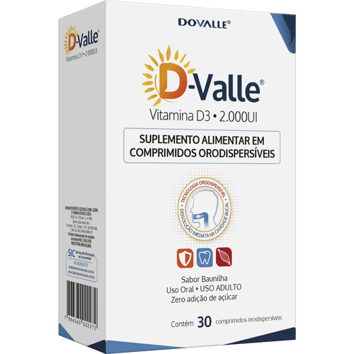 D-Valle Vitamina D3 2.000UI c/ 30 Comprimidos D-Valle Vitamina D3 2.000UI c/ 30 Comprimidos