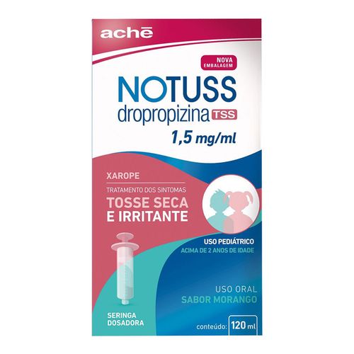 Antitussígeno Notuss Tss 1,5Mg/Ml Sabor Morango 120Ml Xarope