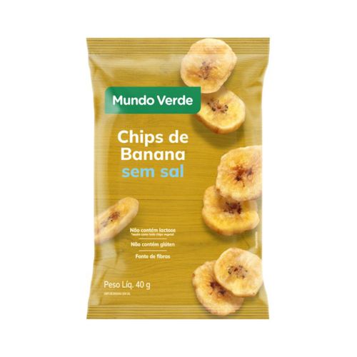Chips de Banana sem Sal Mundo Verde 40g Chips de Banana sem Sal Mundo Verde 40g