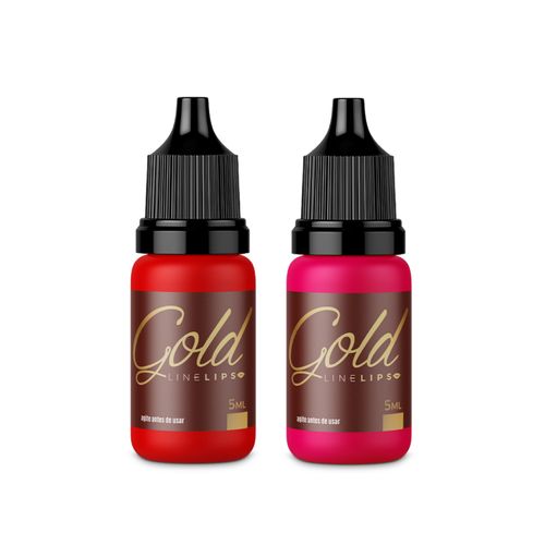 Kit 2 Pigmentos Magcolor Gold Line Lips Pink e Pitanga