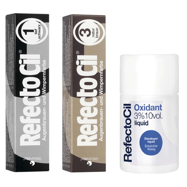 Refectocil Tintura Preto 1.0 + Castanho Natural 3.0 + Oxidante