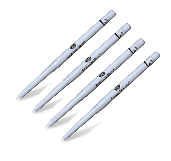 Kit 4 Lápis Retrátil Olhos Branco Expressão Facial Hintz