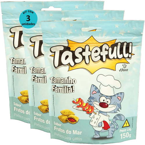 Hana Tastefull Nuggets Para Gatos Frutos do Mar 150g Kit 3 un